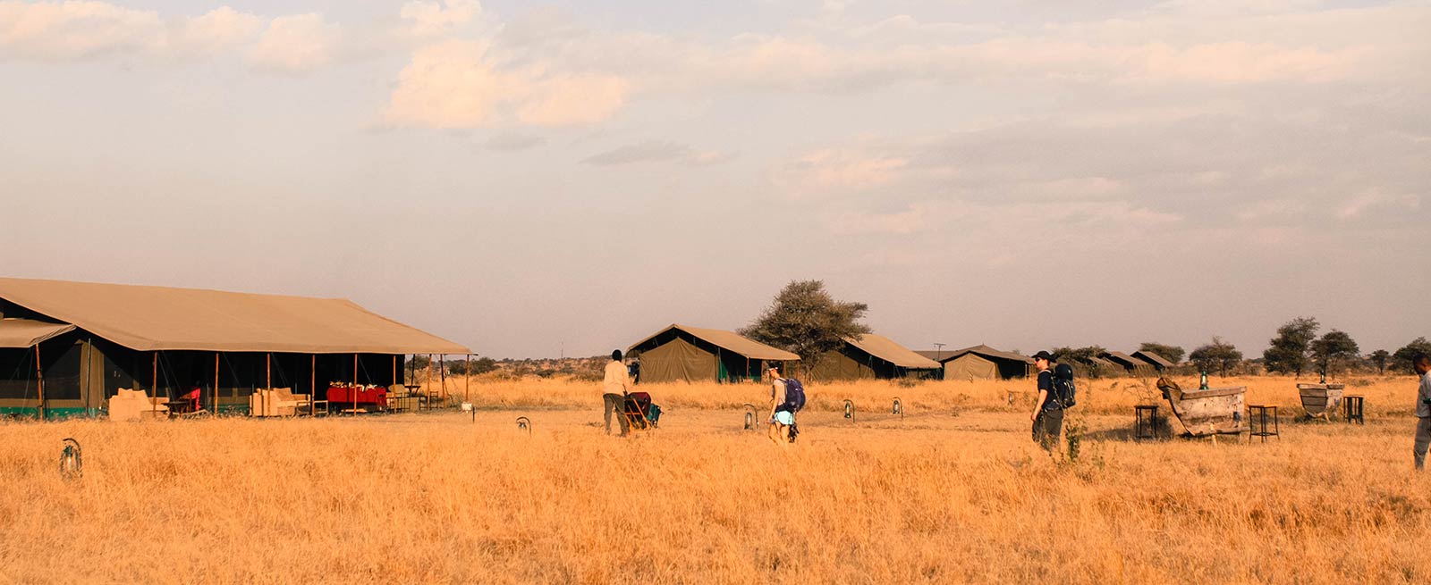 Guests being welcomed at Serengeti Heritage Camp