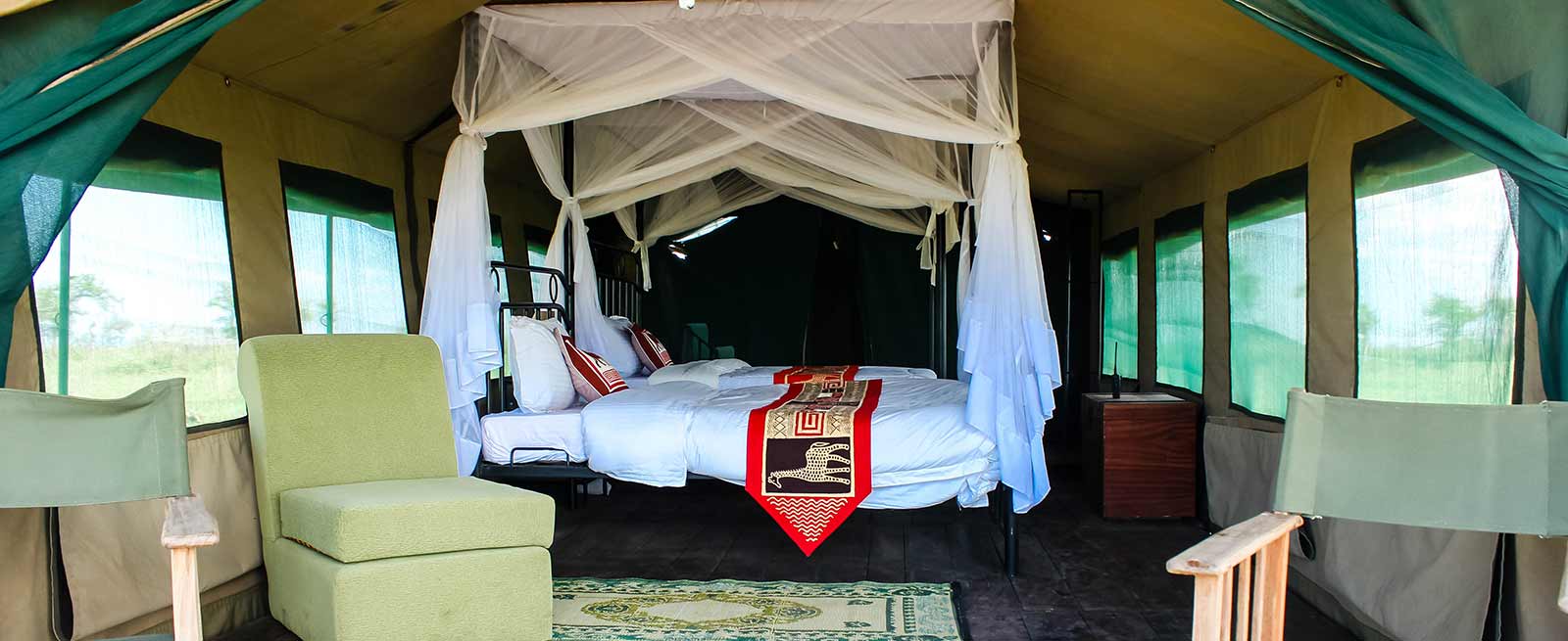 Safari vehicle ready for a game drive in the Serengeti